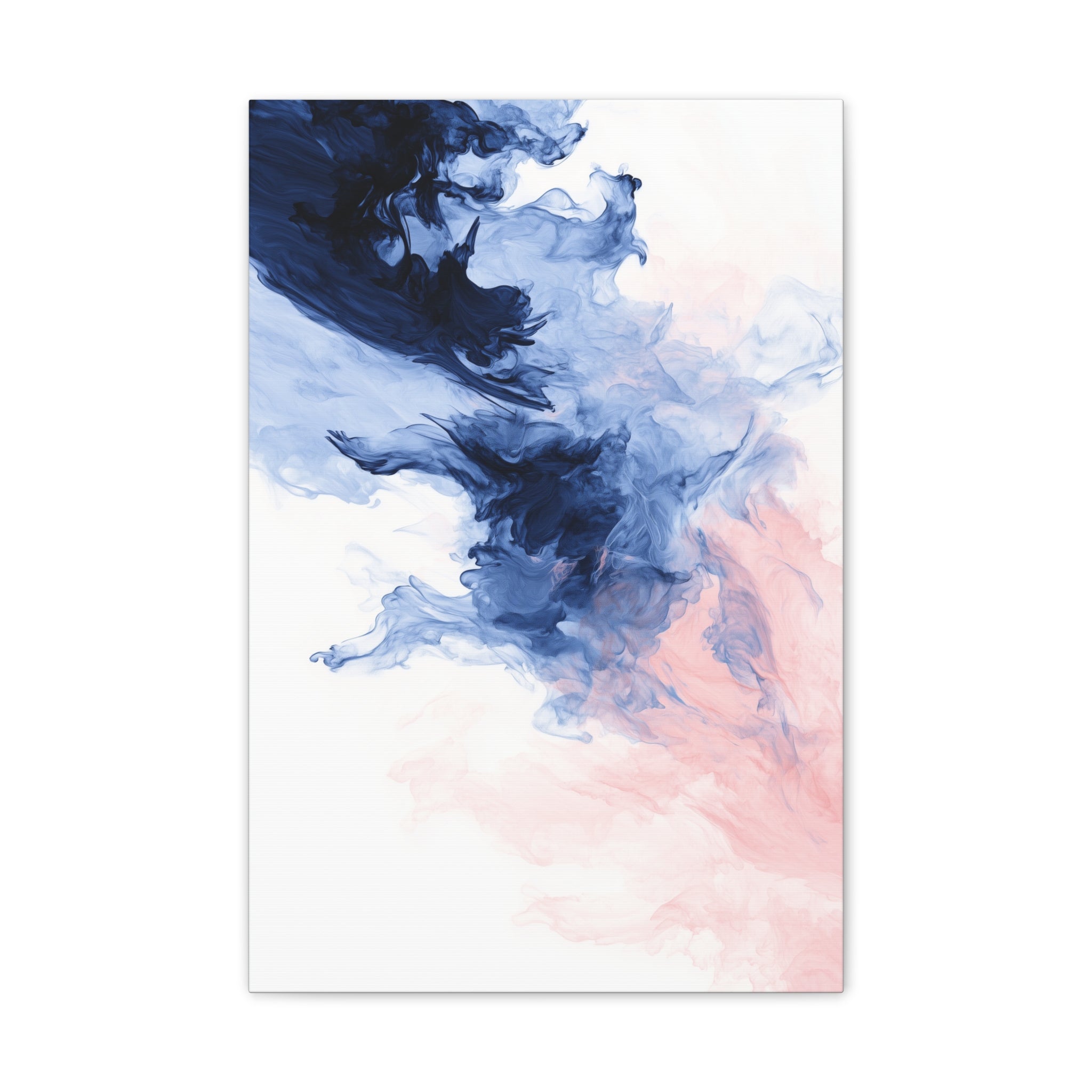 Abstract Blue & Pink Ink Canvas Print – Stretched Wall Art