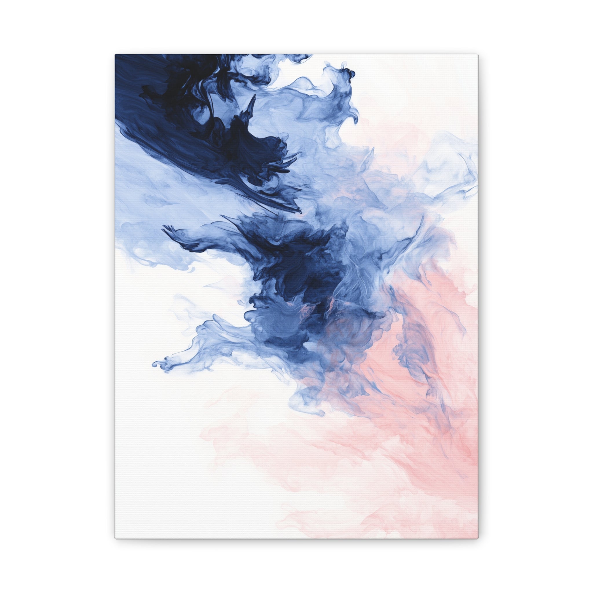 Abstract Blue & Pink Ink Canvas Print – Stretched Wall Art