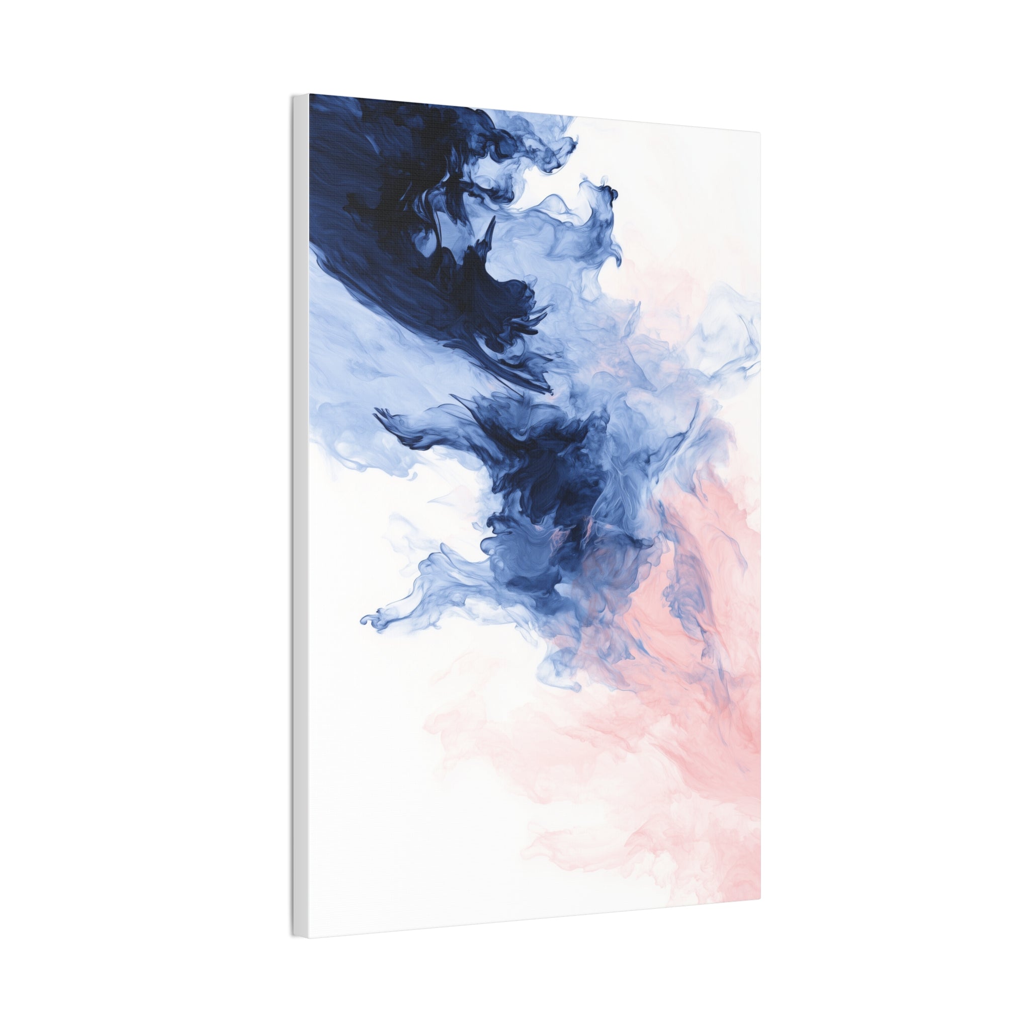 Abstract Blue & Pink Ink Canvas Print – Stretched Wall Art