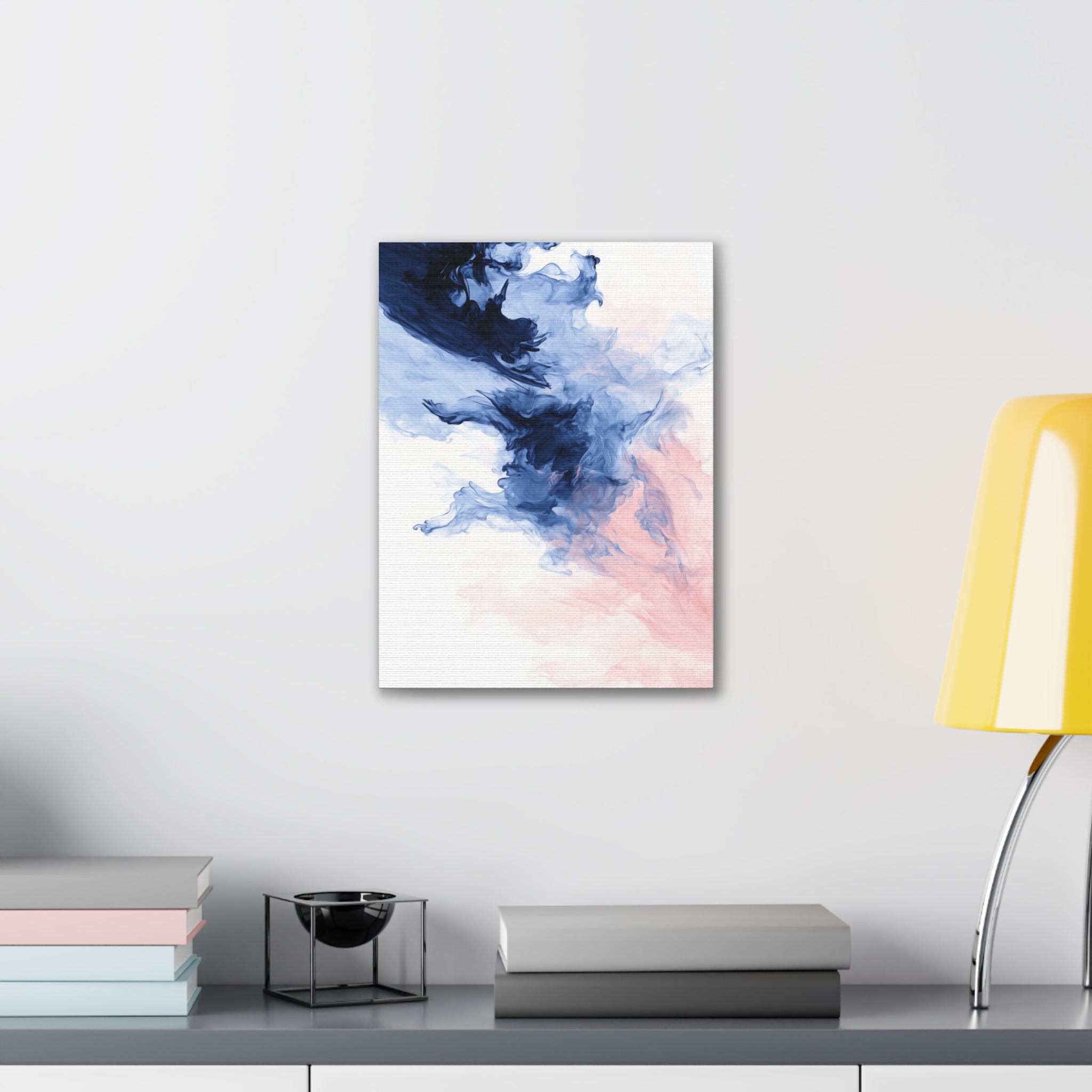 Abstract Blue & Pink Ink Canvas Print – Stretched Wall Art