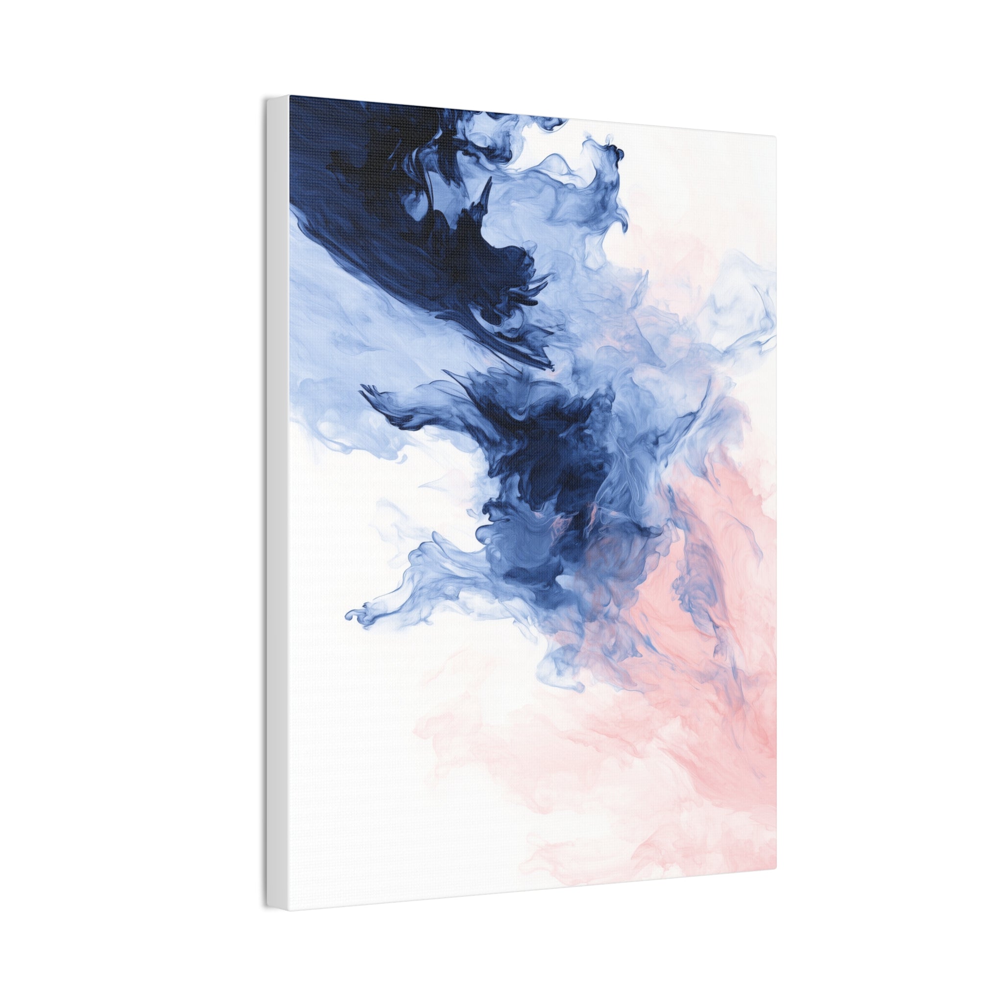Abstract Blue & Pink Ink Canvas Print – Stretched Wall Art