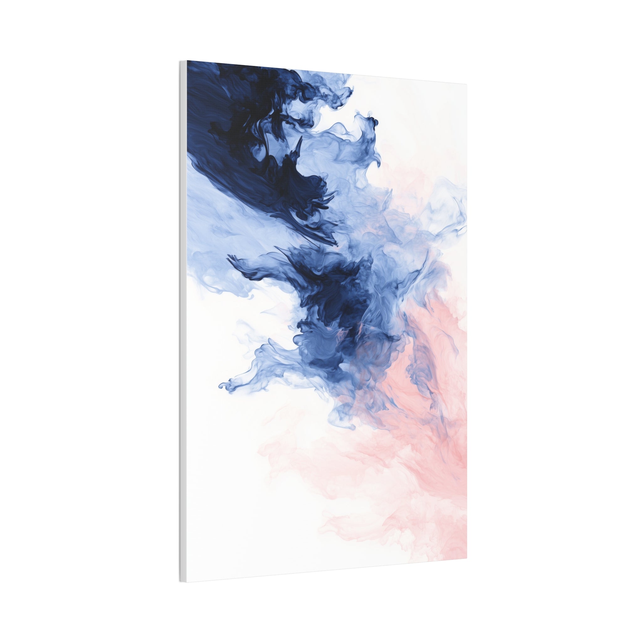 Abstract Blue & Pink Ink Canvas Print – Stretched Wall Art