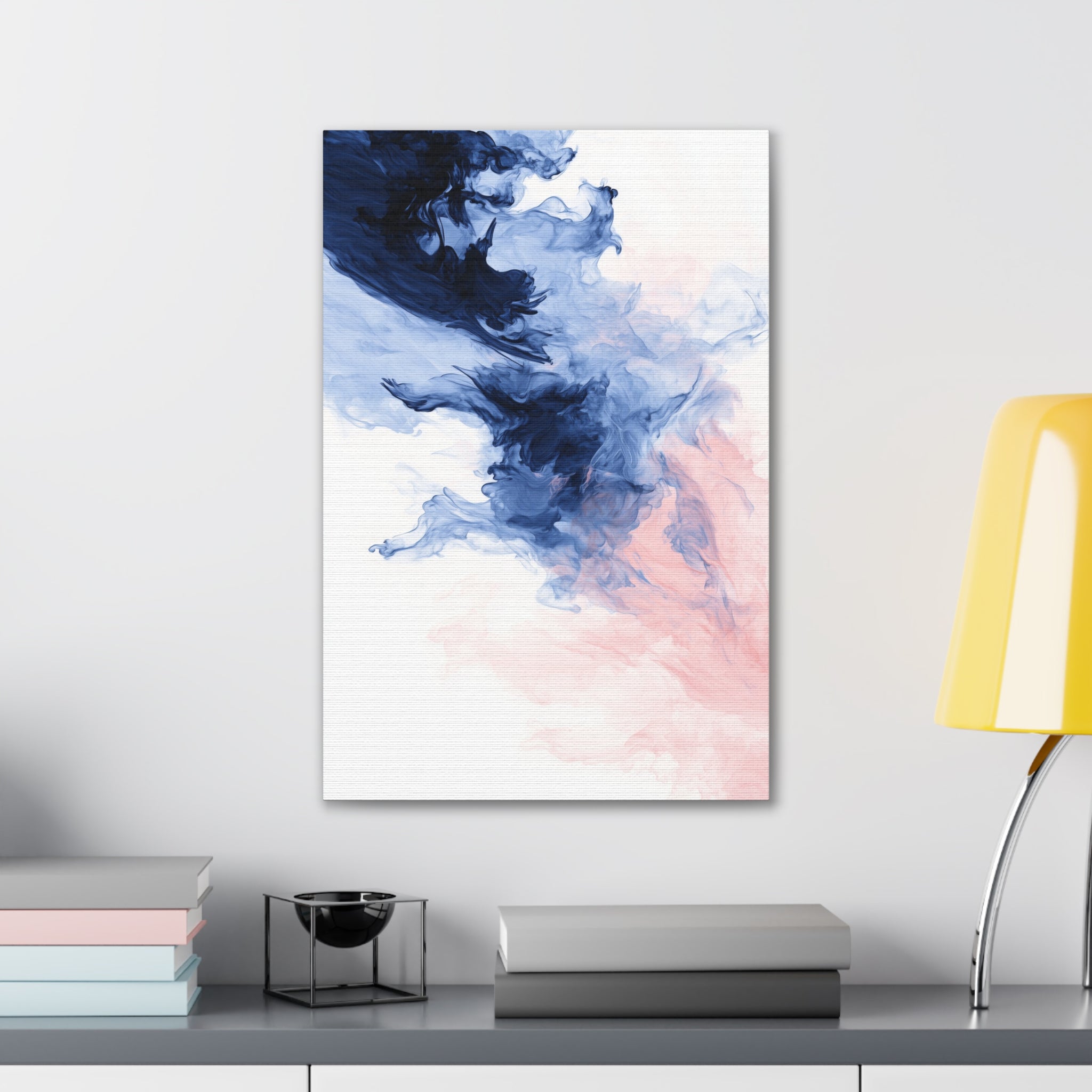 Abstract Blue & Pink Ink Canvas Print – Stretched Wall Art
